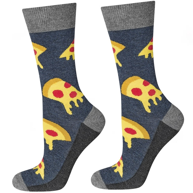 6 Paar von lustigen Socken mit Pizzamotiv einzigartiger Verpackung | Herrensocken | SOXO