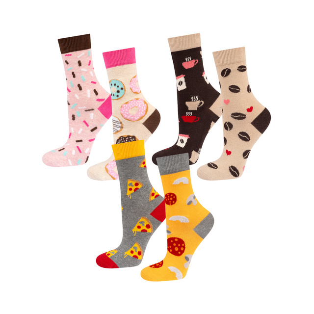 3er set Damen Socken nicht übereinstimmende Lustige Pizza, Kaffee, donut | SOXO