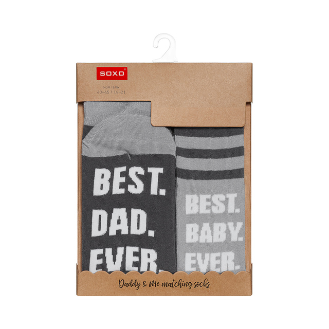 Bunte Set Socken für Vater und Kind SOXO Baumwollen Geschenk 