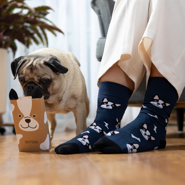 Socken mit Hund-Motiv