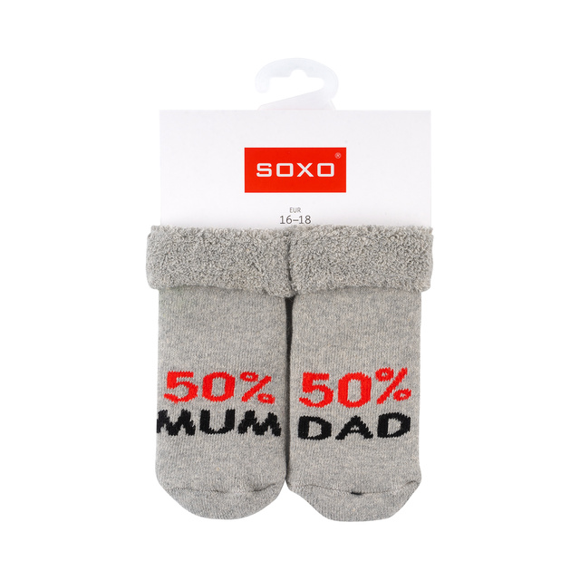 Set mit 3x Bunte Babysocken mit Aufschrift | SOXO