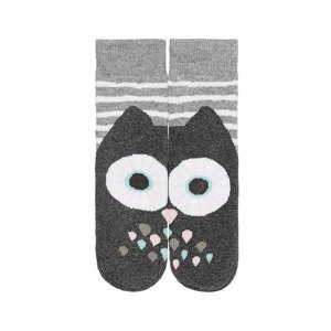 1 Paare von lustige Socken mit Grau Eule | Kindersocken | SOXO