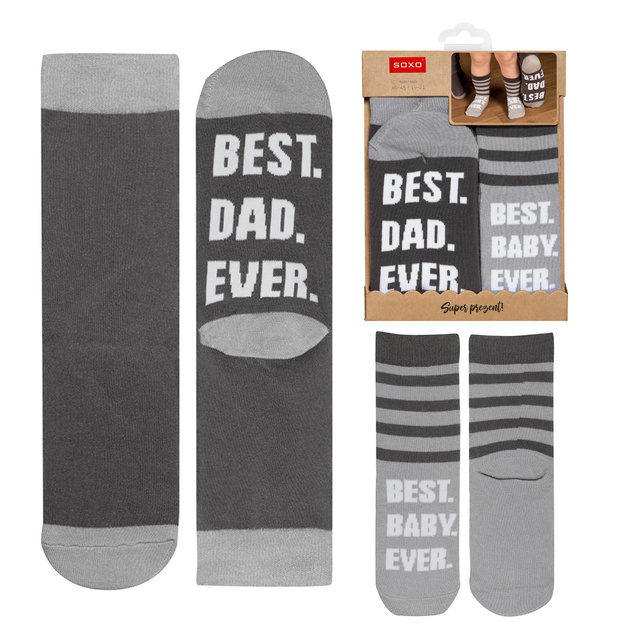 Bunte Set Socken für Vater und Kind SOXO Baumwollen Geschenk 