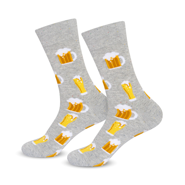 2 Paar von lustigen Socken mit Bier-Motiv + Bieröffner | Herrensocken | SOXO