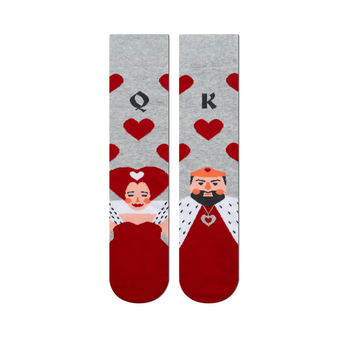 1 Paar von lustige Socken mit König und Königin Motiv in einzigartiger Verpackung zum Valentinstag | Herrensocken | SOXO