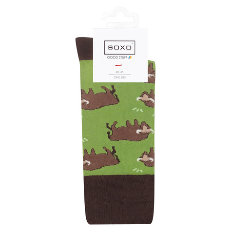 SOXO Set 4 Herrensocken in der Pizzabox | Geschenkbox