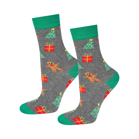 4 Paar von lustigen Socken mit Weihnachtsmotiv in einzigartiger Verpackung | Damensocken | SOXO