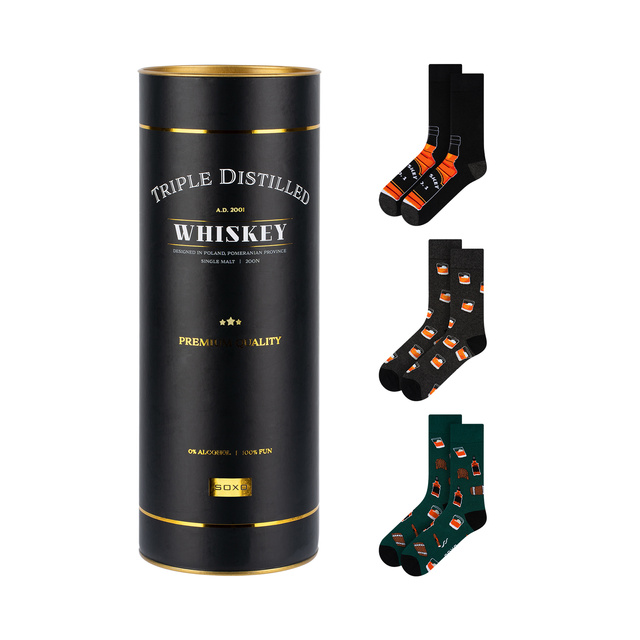 Socken mit Whiskey-Motiv 3er-Pack