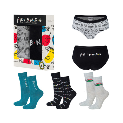 Set mit 2x Damensocken + Höschen mit Serie Friendsmotiv | SOXO