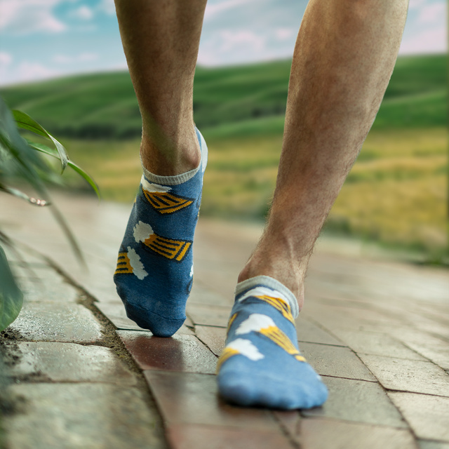  Set mit 3x lustigen Kurze Herrensocken Pizza + Bier + Ei mit Speck  | SOXO 