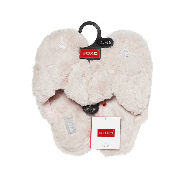 Hausschuhe SOXO Hunde - pink mit harten Sohlen