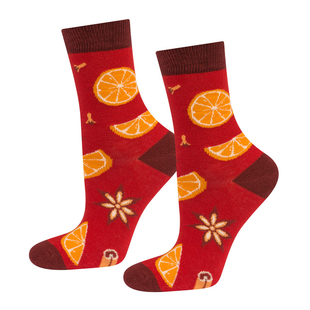 1 Paar von lustigen Socken mit Mulled wine motiv in einer Flasche | Damensocken | SOXO
