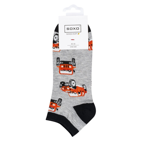 Set mit 4x bunten Kurze Herrensocken Bus + Fahrrad + Bier | SOXO