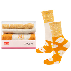 1 Paare von lustigen Socken mit Apple Piemotiv in einzigartiger Verpackung | Damensocken | SOXO