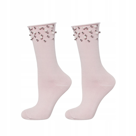 Klassische Damen Socken SOXO mit Perlen Baumwollen Geschenk