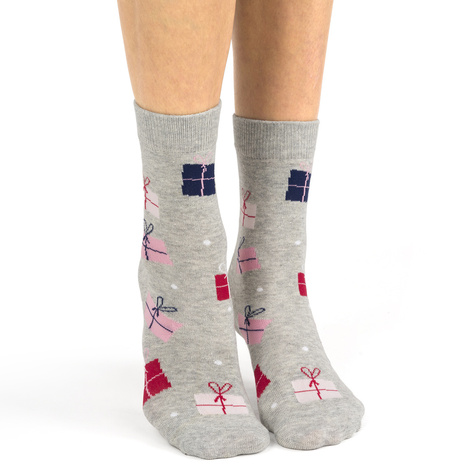 4 Paar von lustigen Socken mit Weihnachtsmotiv in einzigartiger Verpackung | Damensocken | SOXO