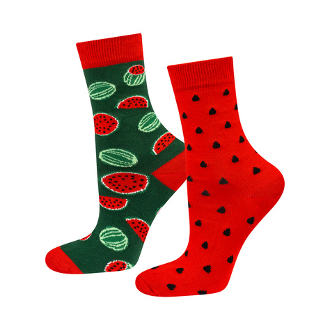 1 Paare von lustige Socken mit Wassermelonenmotiv | Damensocken | SOXO