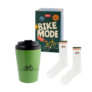 Geschenkset Socken Fahrrad + Thermobecher