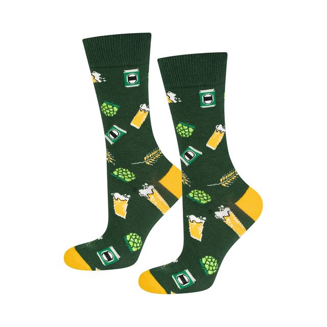 1 Paar von lustigen Socken mit Pale Lager Biermotiv in einzigartiger Verpackung | Herrensocken | SOXO