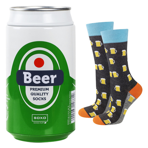 Bunte Set 4x Herrensocken SOXO GOOD STUFF Geschenk Pizza