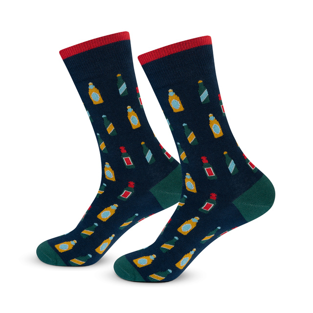2 Paar von lustigen Socken mit Bier-Motiv + Bieröffner | Herrensocken | SOXO