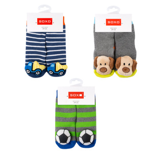 Set mit 3x Bunte Babysocken mit Rassel | SOXO