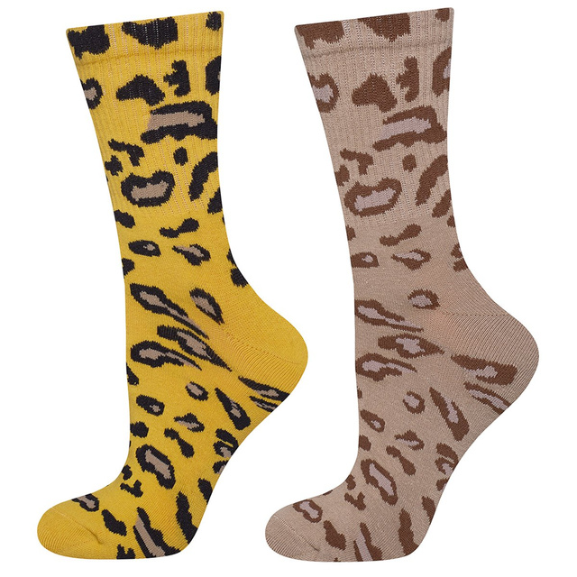  Set mit 2x Damensocken | Leopardenmotiv | SOXO
