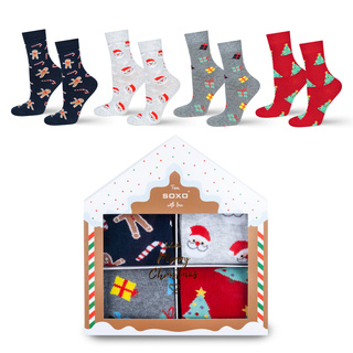 Socken mit Weihnachts-Motiv 4er-Pack