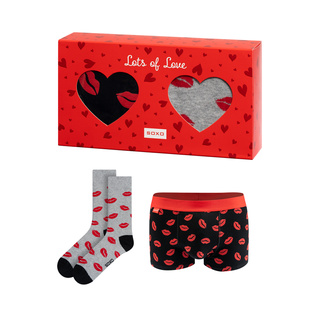 Set Boxershorts und Socken mit Kuss-Motiv