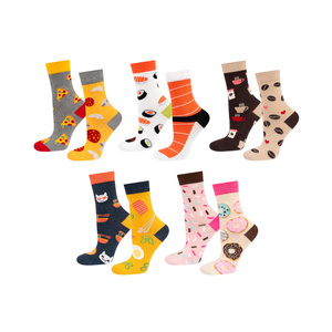 Buntes Set 5x Damen Socken SOXO nicht übereinstimmende Geschenk Pizza