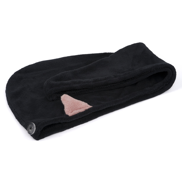 Badeturban Schwarze Katze | Handtuch | 60x25 cm | MOMO WAY
