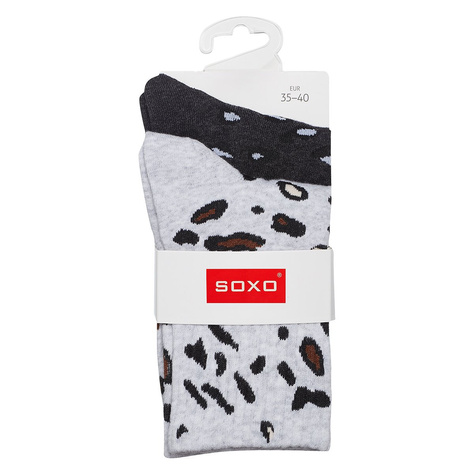 Set mit 2x Damensocken | Leopardenmotiv | SOXO