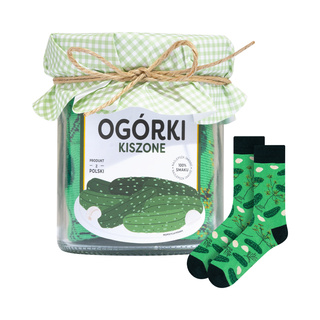 Bunte Herrensocken SOXO GOOD STUFF eingelegte Gurken im Glas