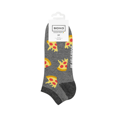 1 Paare von lustige Kurze Socken mit Pizzamotiv | Herrensocken | SOXO