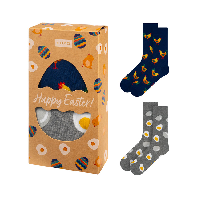 Socken mit Ei und Huhn-Motiv 2er-Pack