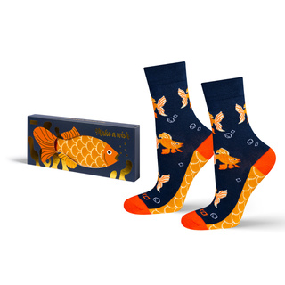 Socken mit Goldfisch-Motiv