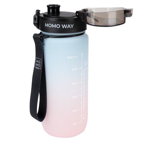 MOMO WAY Wasserflasche 0.6L grau | Geschenkidee | BPA free | Tritan