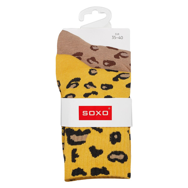  Set mit 2x Damensocken | Leopardenmotiv | SOXO