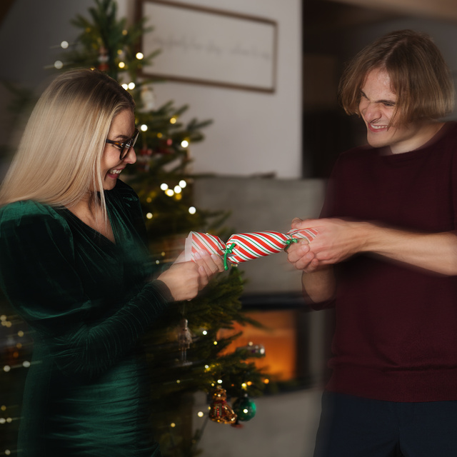 Herren- und Damen-Weihnachtssocken Soxo in der Verpackung