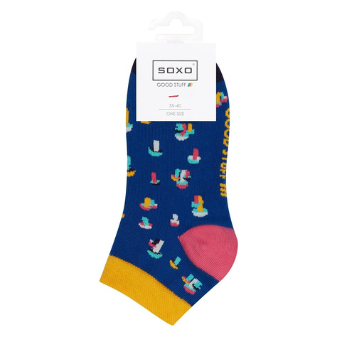 SOXO bunte Damen kurze Socken | blau