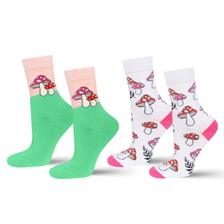 Socken mit Pilz-Motiv 2er-Pack