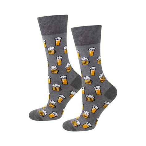 1 Paar von lustigen Socken mit Biermotiv in einzigartiger Verpackung | Herrensocken | SOXO