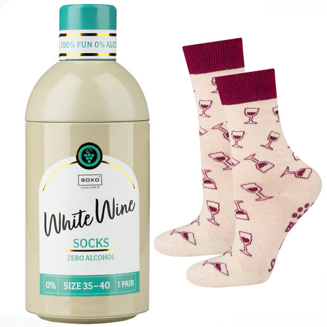  Set mit 2x Damensocken | Rotwein + Weißwein in einzigartiger Verpackung | SOXO