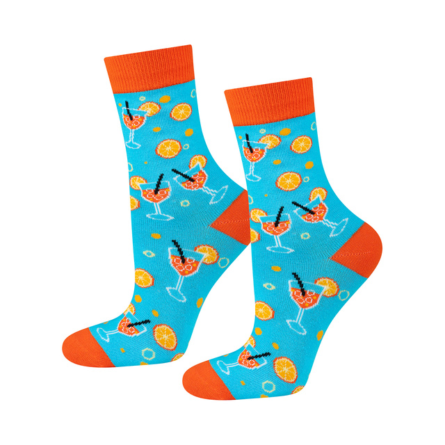 1 Paar von lustigen Socken mit Aperitif motiv in einzigartiger Verpackung | Damensocken | SOXO