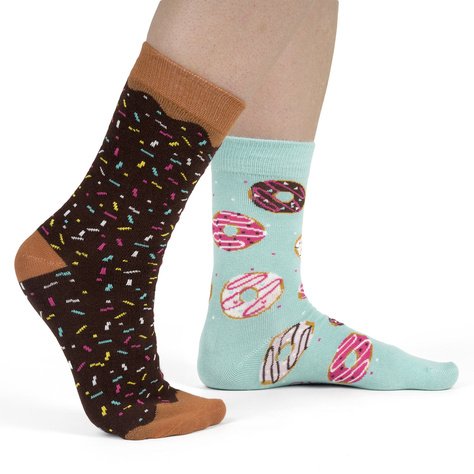 Set mit 2x  Damensocken | Donuts + Eiscreme in einzigartiger Verpackung | SOXO