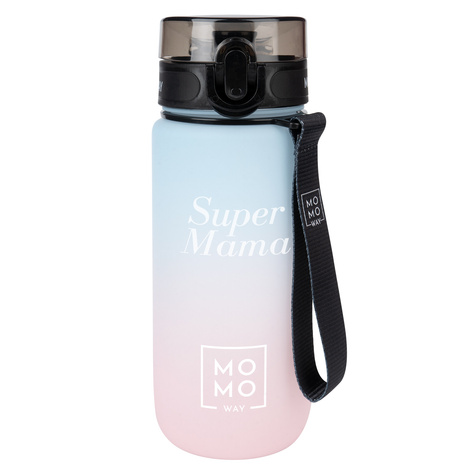 MOMO WAY Wasserflasche 0.6L grau | Geschenkidee | BPA free | Tritan