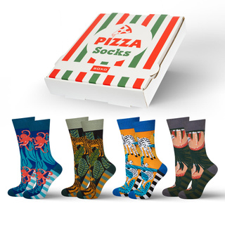 Socken mit Pizza-Motiv 4er-Pack