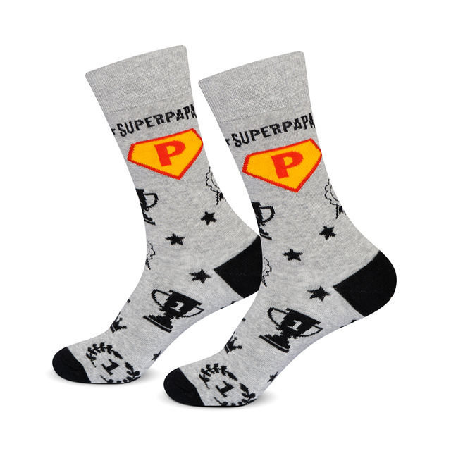 Set Herrensocken Super Papa in einer Tasse mit Schlüsselanhänger