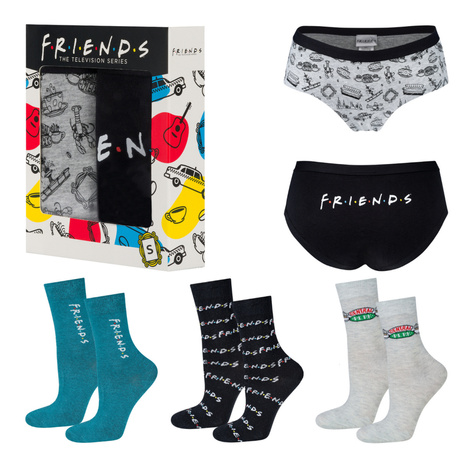 Set mit 2x Damensocken + Höschen mit Serie Friendsmotiv | SOXO