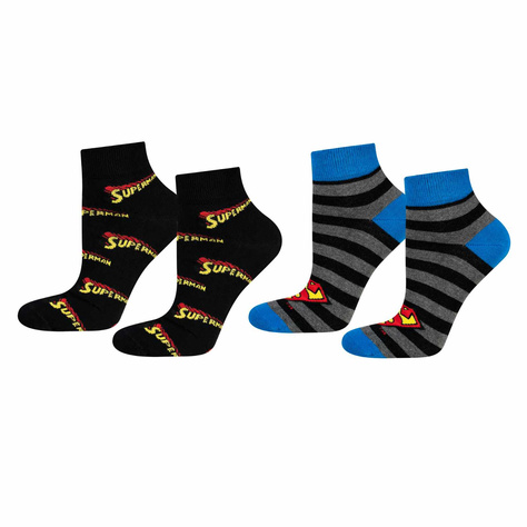 Set mit 2x lustigen Kurze Herrensocken mit Superman  DC Comics  | SOXO